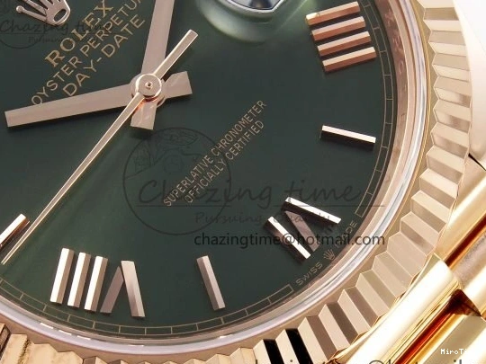 MiroTime 1228 Day Date 40 RG 228235 ARF 1:1 Best Edition Green Roman Dial on President Bracelet VR WrinkleFree 1509